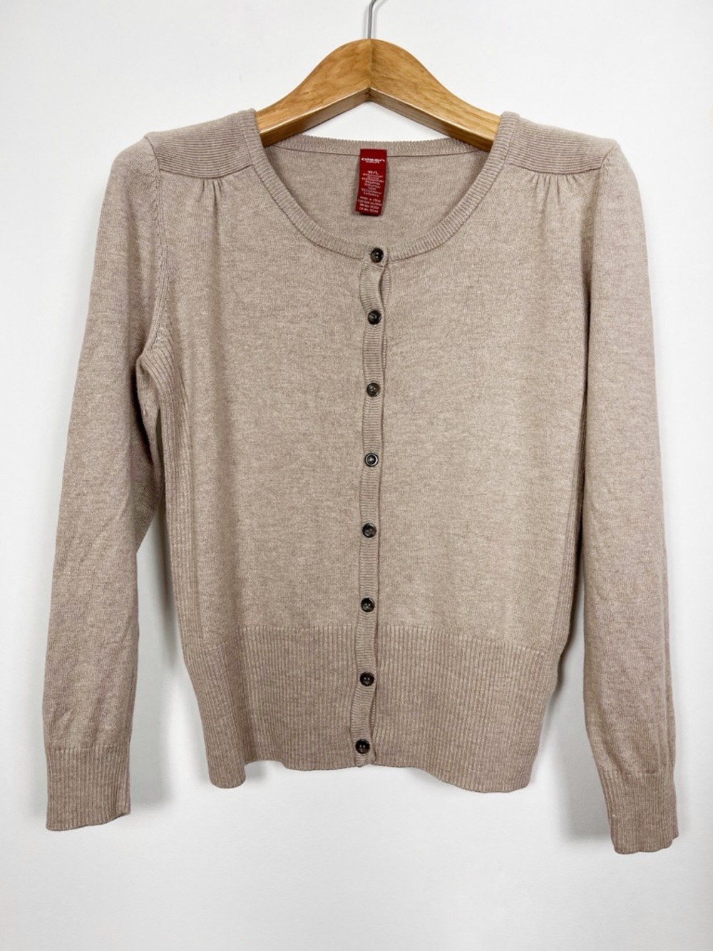 Olsen Beige Buttoned Long Sleeve Cardigan Sweater Size Large Normcore‎ Classic